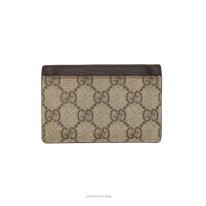 Gucci 🔴 GG Supreme Card Holder Wallet - Brown Size ONE SIZE - 2 Preview