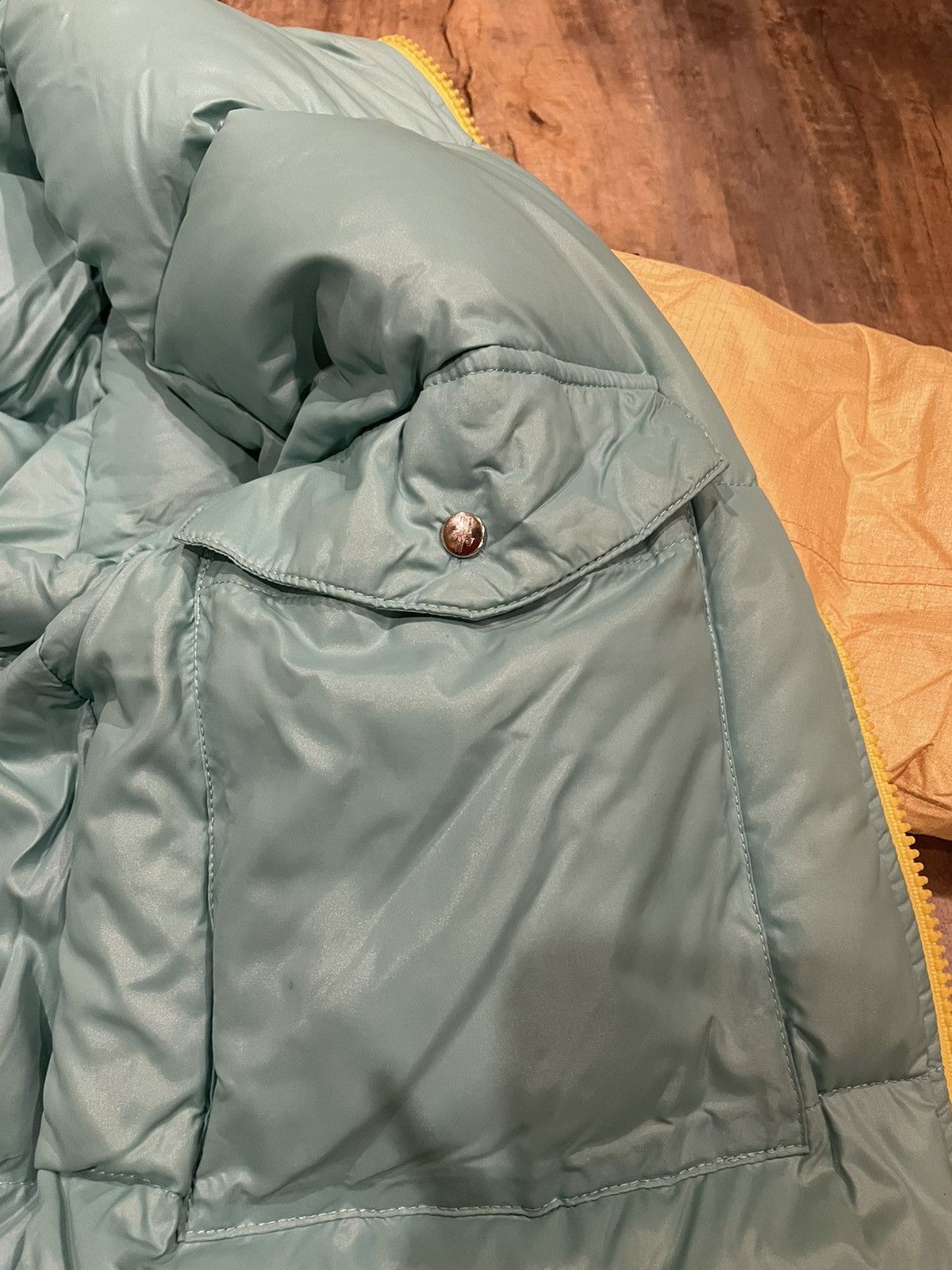 Moncler Moncler Yellow Down Fill Puffer Jacket Embroidered Logo Size US S / EU 44-46 / 1 - 18 Thumbnail