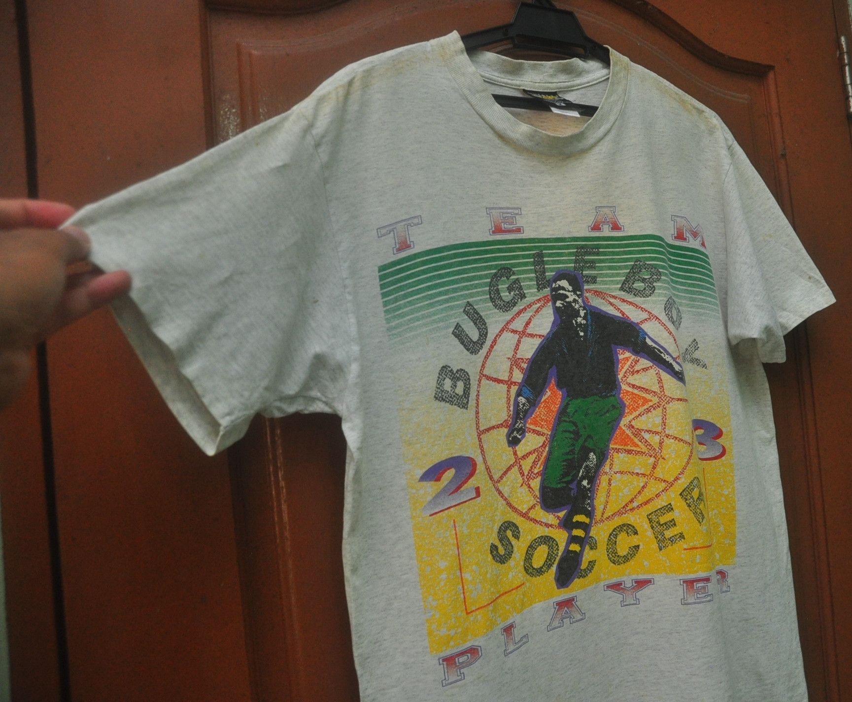 Vintage Vintage Bugle Boy Soccer Made In Usa Big Logo Shirt Size US L / EU 52-54 / 3 - 3 Thumbnail