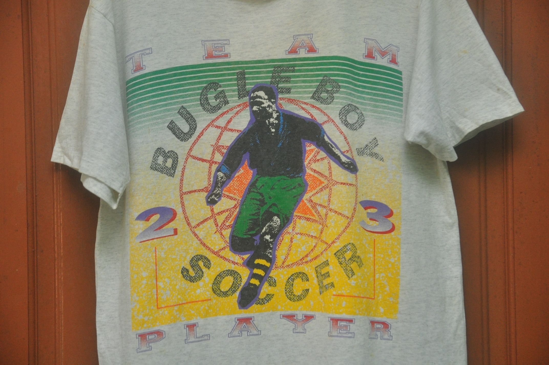 Vintage Vintage Bugle Boy Soccer Made In Usa Big Logo Shirt Size US L / EU 52-54 / 3 - 2 Thumbnail