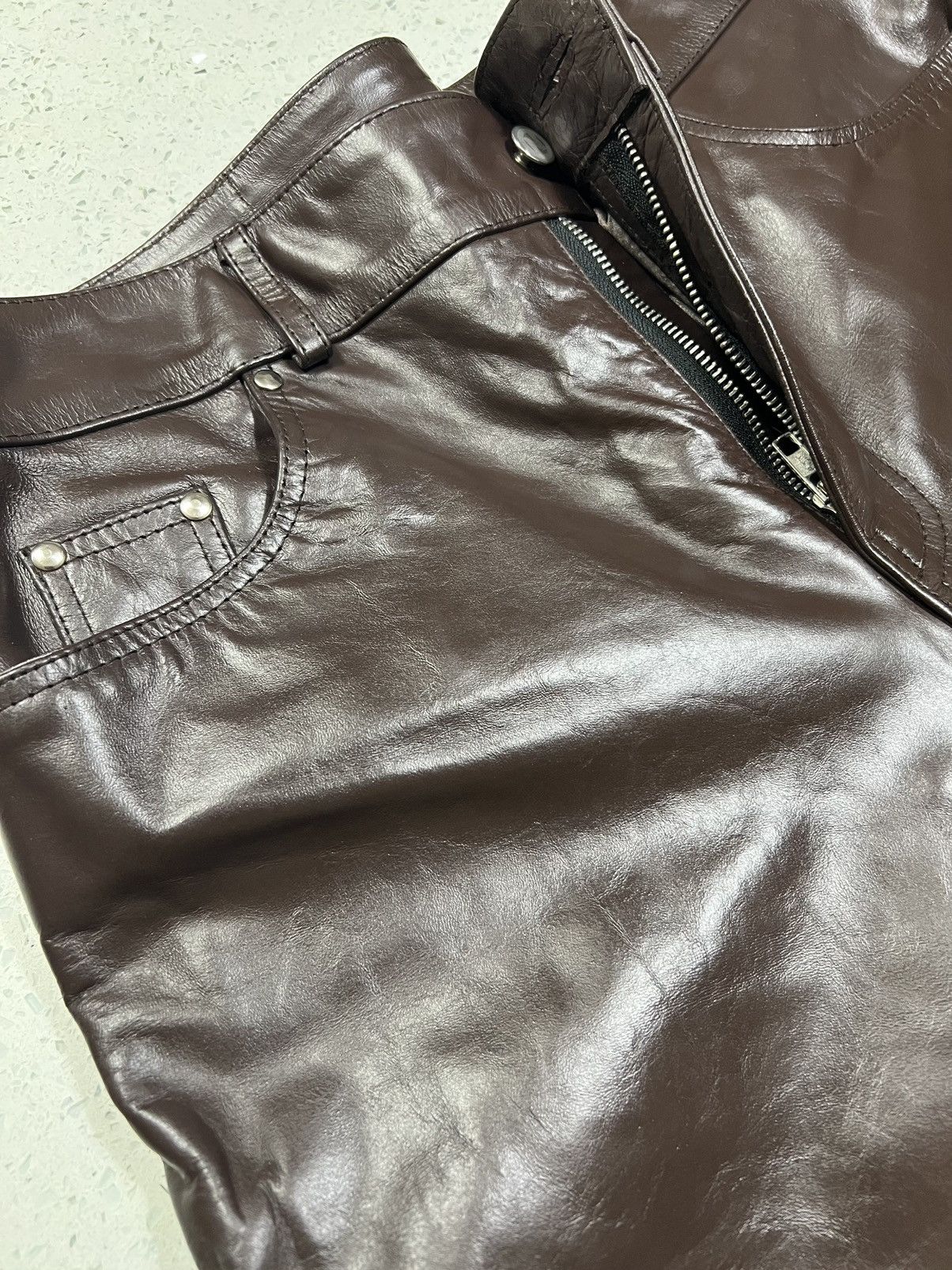 Vintage NYRVA Flared Leather — Coffee Brown Size US 36 / EU 52 - 3 Thumbnail