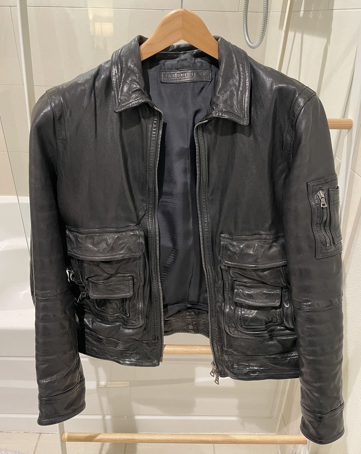 Neil Barrett Neil Barrett Washed Buffalo Leather Jacket Size US M / EU 48-50 / 2 - 2 Thumbnail
