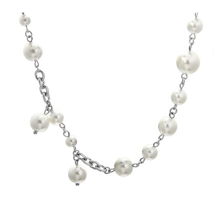 Jewelry × Vintage Fashion Pearl Stitching Couple Necklace Size ONE SIZE - 2 Thumbnail