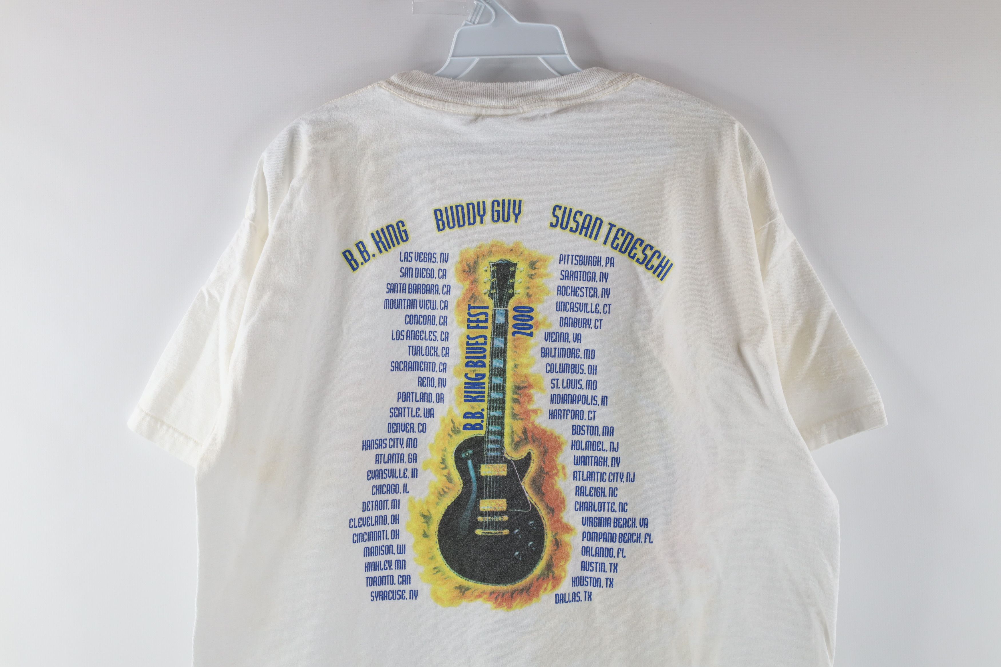 Vintage Vintage BB King Blues Fest Cat Fire 2000 Band Tour T-Shirt Size US L / EU 52-54 / 3 - 9 Thumbnail