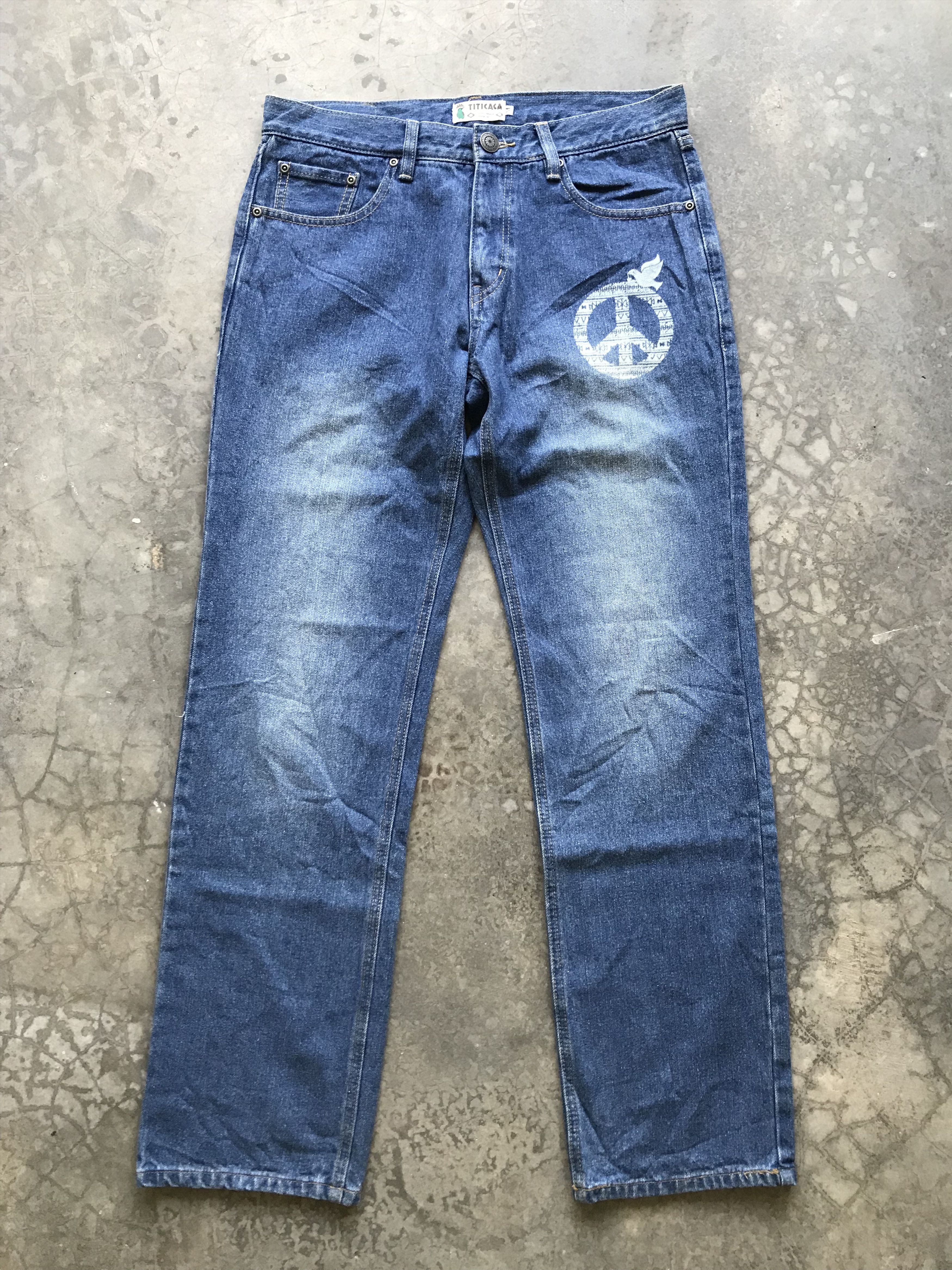 Japanese Brand TITICACA Peace Denim Size US 32 / EU 48 - 1 Thumbnail