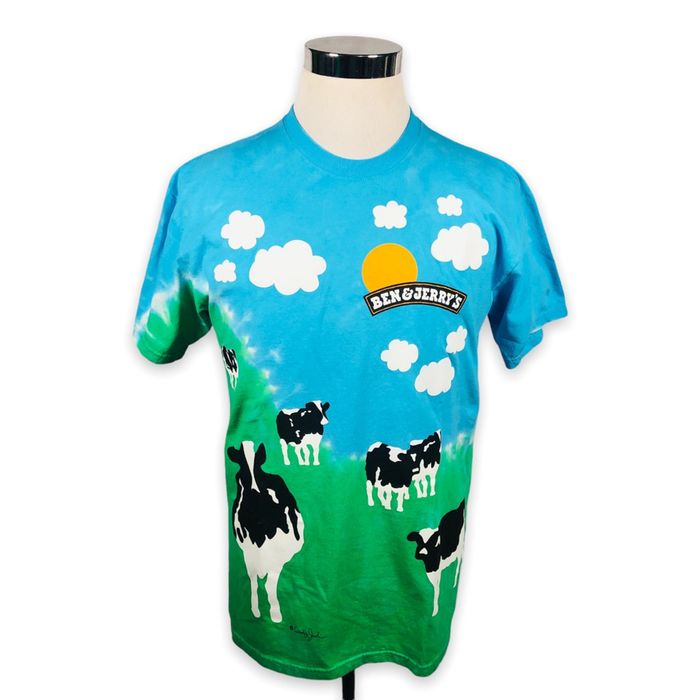 Other Vintage Euphoria Cow Ben Jerrys T-Shirt Blue Green Tie Dye L ...