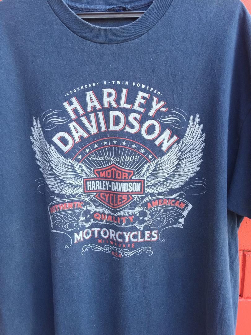 Harley Davidson × Vintage Vintage Harley Davidson Big Logo California Los Angeles Size US XL / EU 56 / 4 - 2 Thumbnail