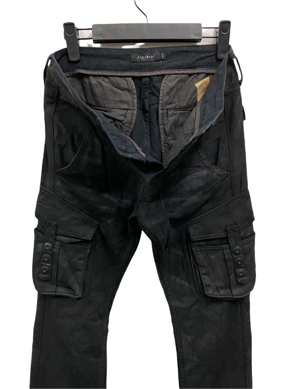 CIVARIZE Civarize Dark Shadow Cargo Zipper Parachute Wax Pants Size US 29 - 9 Thumbnail