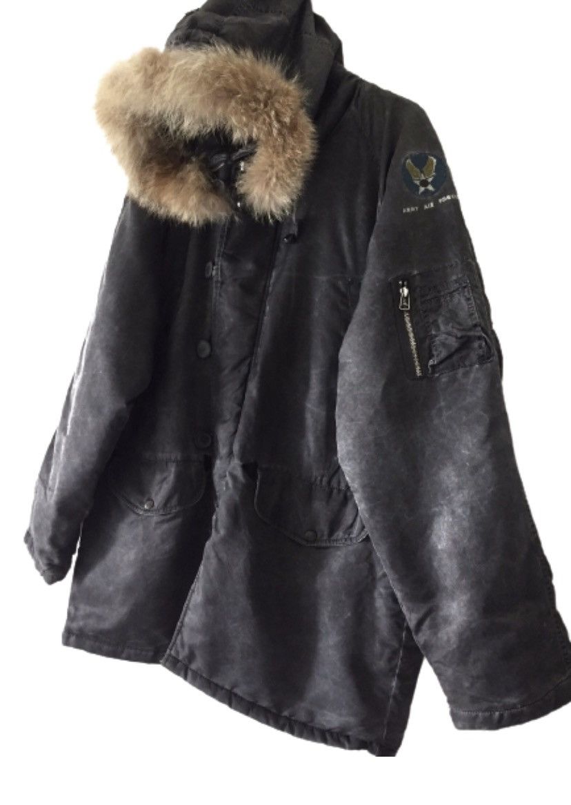 image of Buzz Ricksons x US Air Force Authentic Dog Fight Army Air Force Parka Jacket in Grey (Size XL)