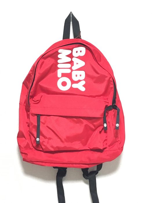 Bape BAPE BACKPACK Baby Milo Red Logo Book Bag A Bathing Ape