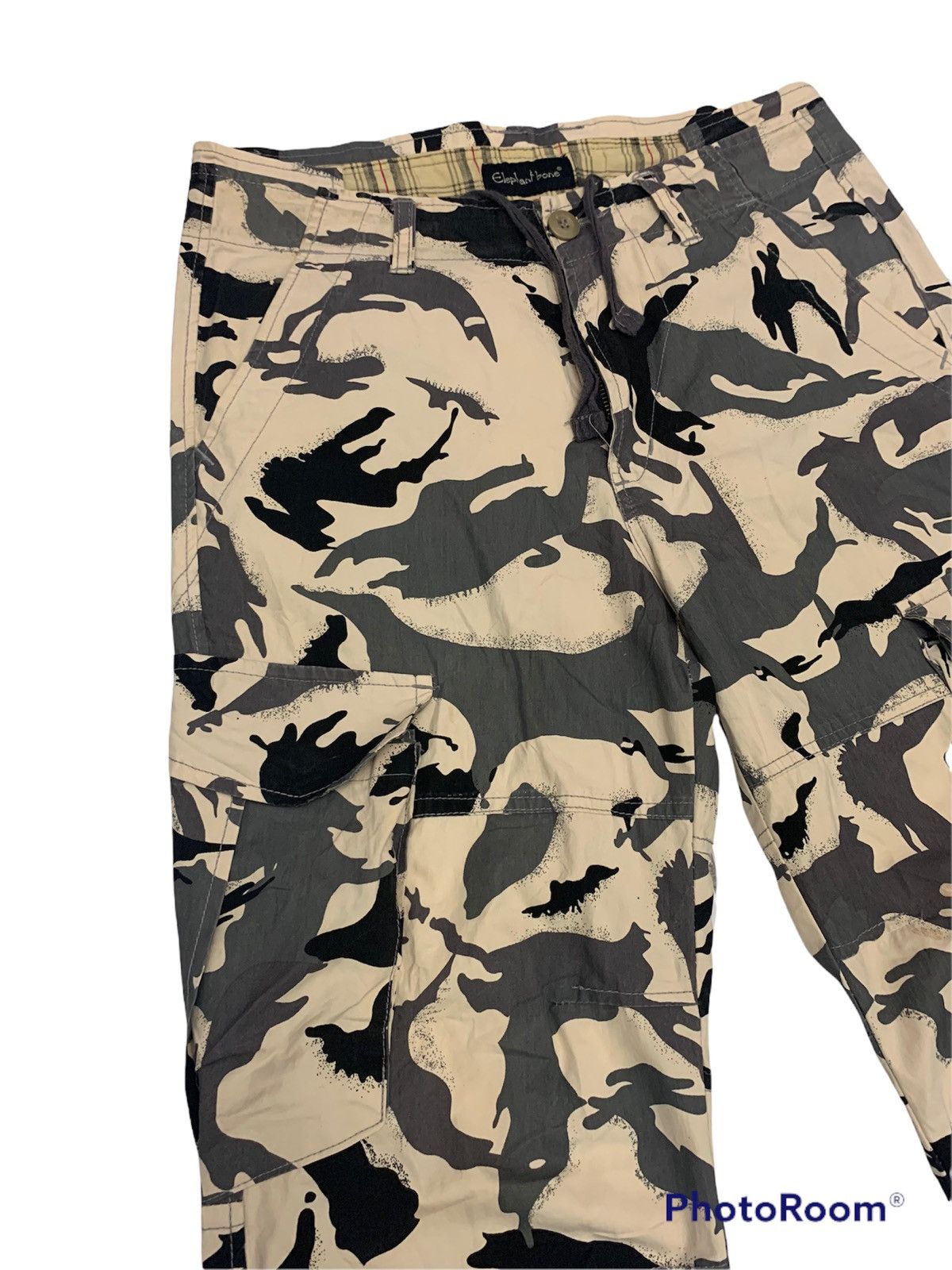 Japanese Brand Elephant bone men camouflage cargo pants drawstring tactical Size US 33 - 3 Thumbnail