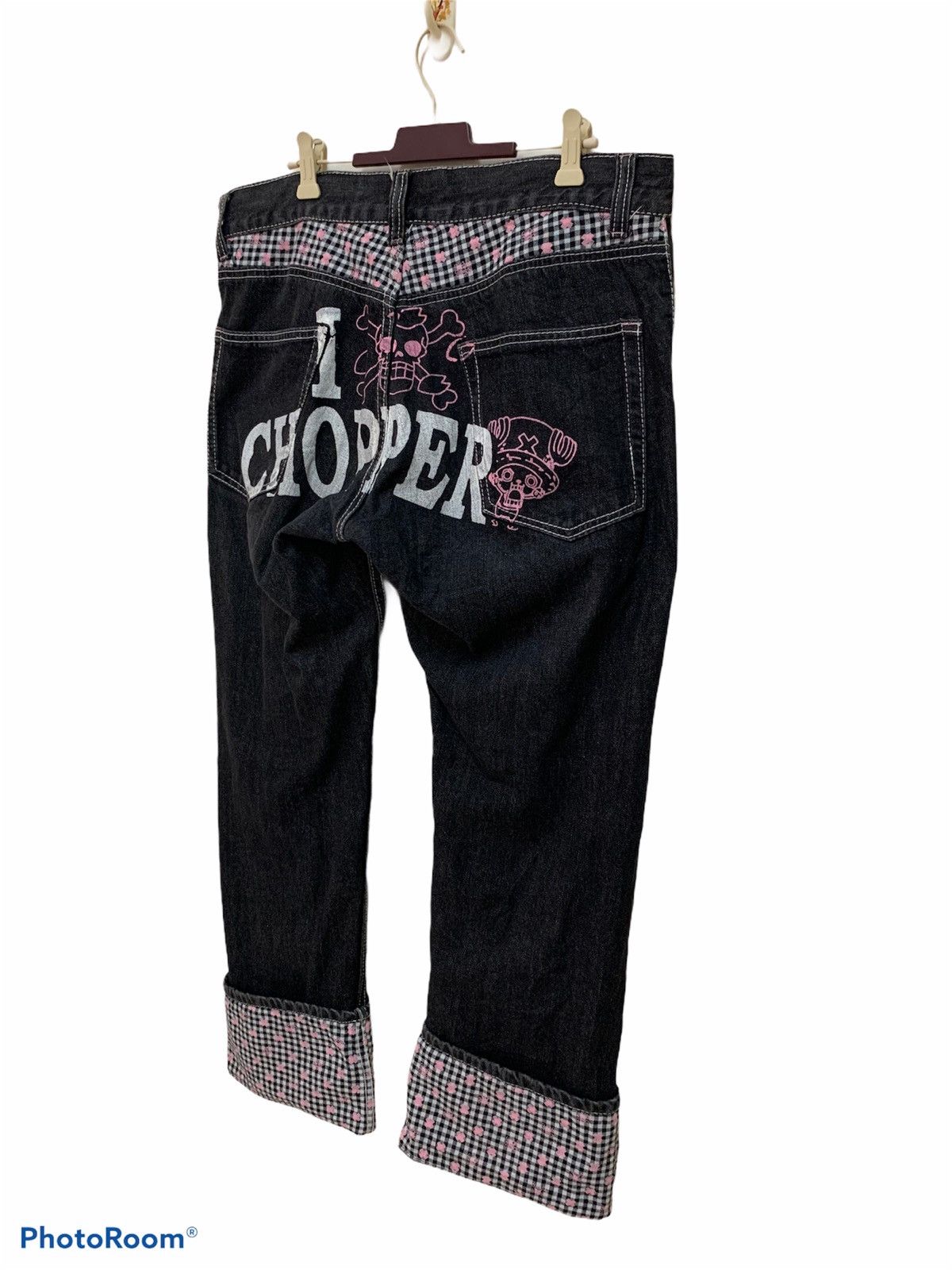 One Piece One piece denim pants big logo spell out anime pants Size US 35 - 4 Thumbnail