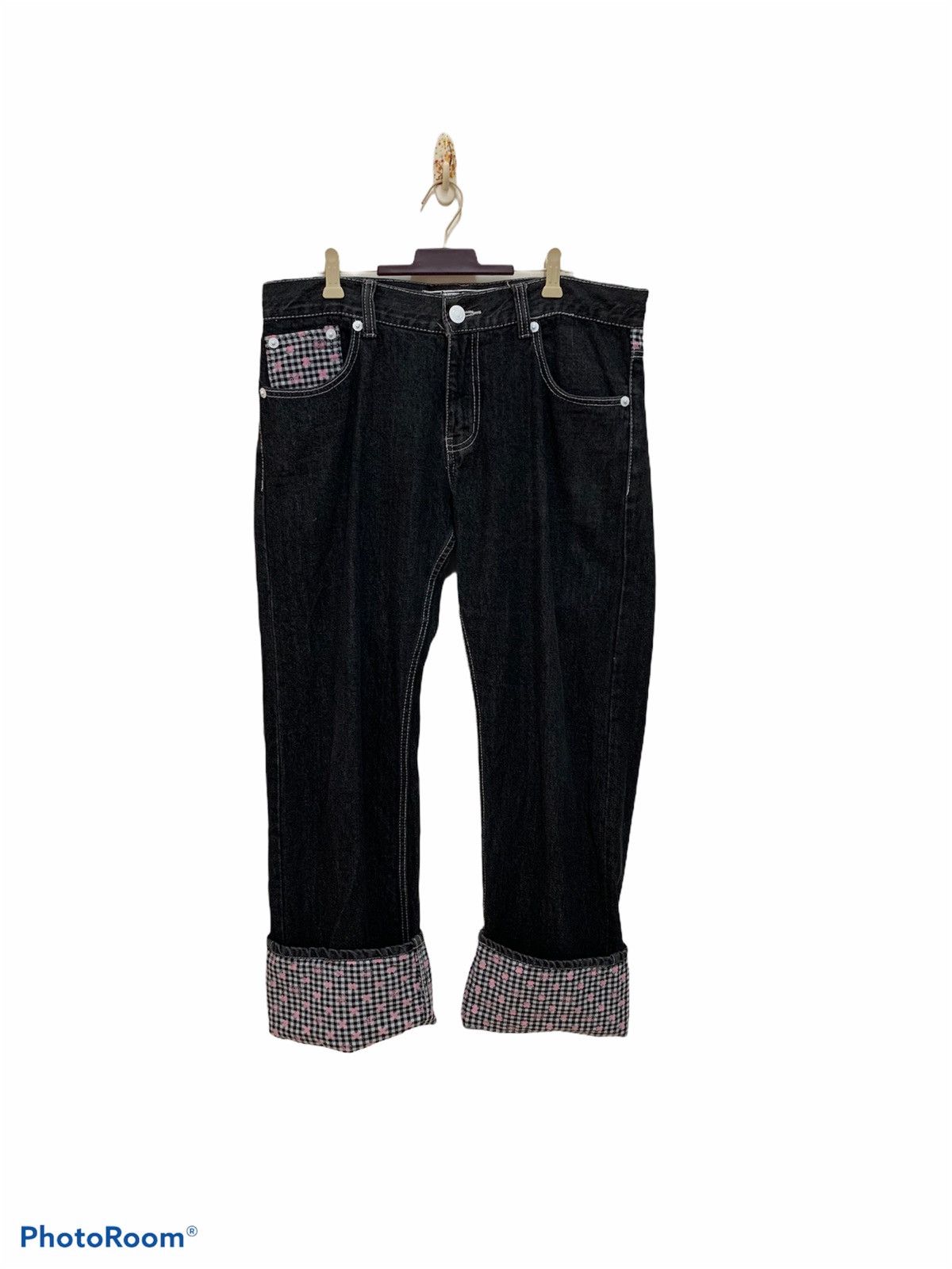 One Piece One piece denim pants big logo spell out anime pants Size US 35 - 2 Thumbnail