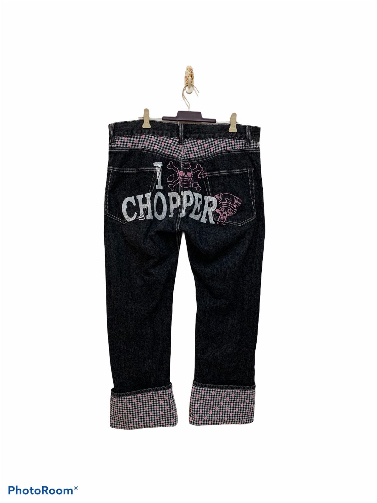 One Piece One piece denim pants big logo spell out anime pants Size US 35 - 1 Thumbnail