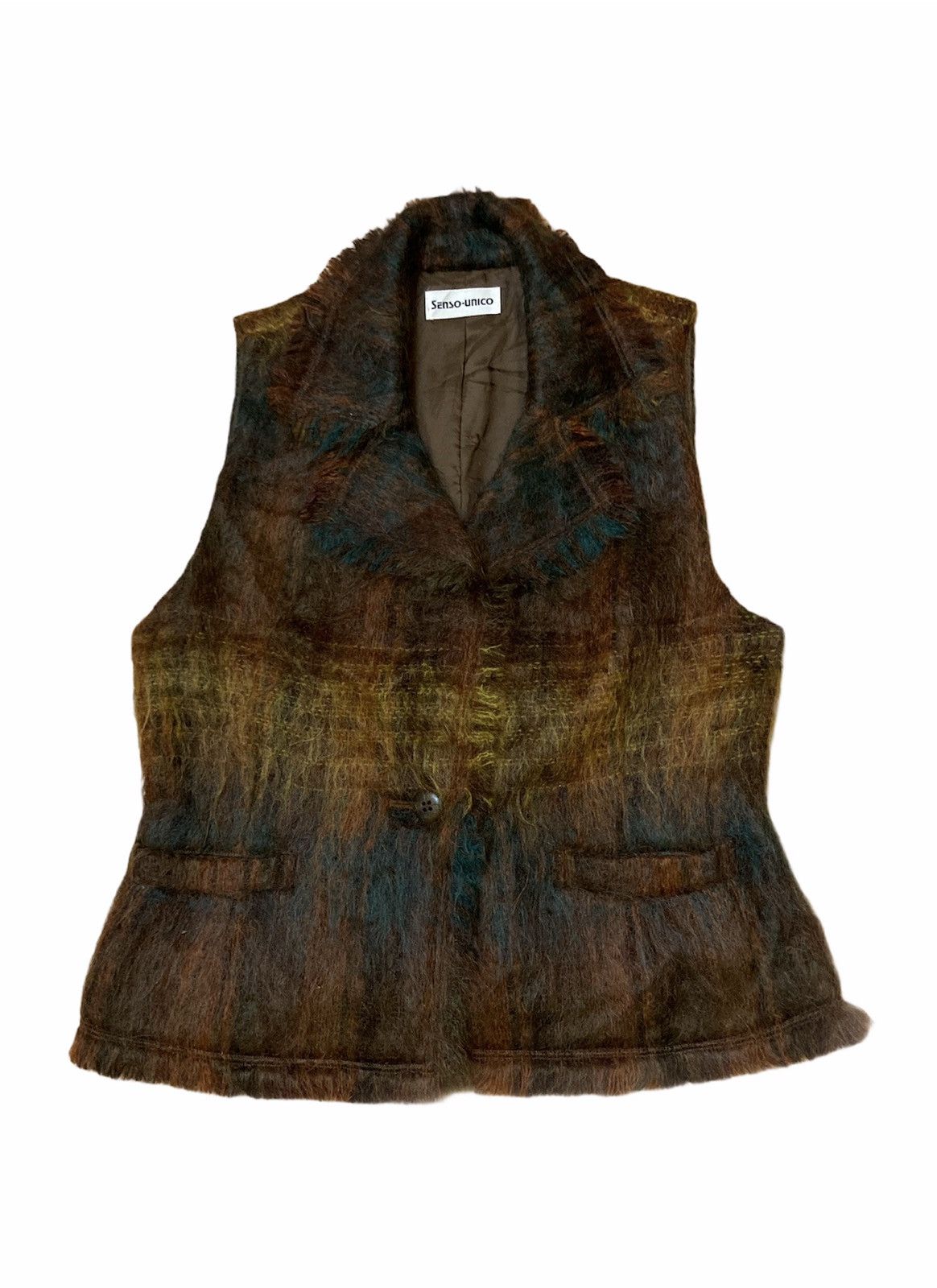 Japanese Brand Multicolour Furry Vest by Senso-Unico Size US S / EU 44-46 / 1 - 1 Thumbnail