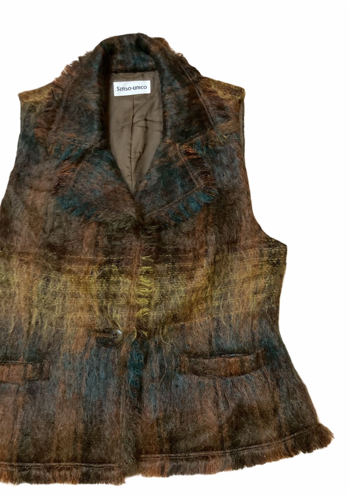 Japanese Brand Multicolour Furry Vest by Senso-Unico Size US S / EU 44-46 / 1 - 4 Thumbnail