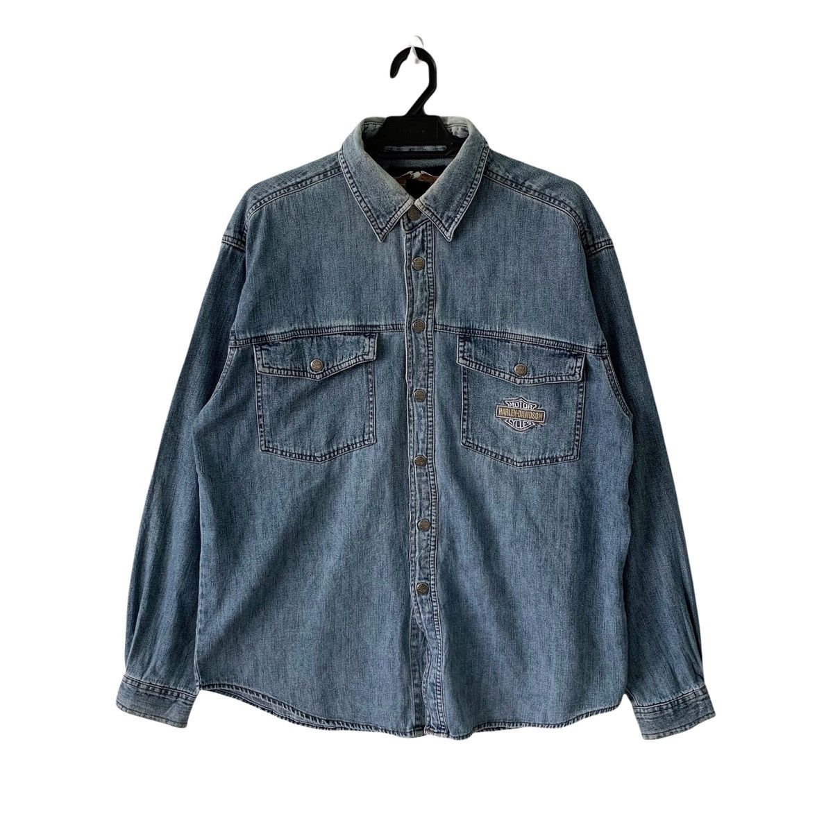 Harley Davidson Vintage Harley Davidson Denim Shirts Size US L / EU 52-54 / 3 - 1 Thumbnail