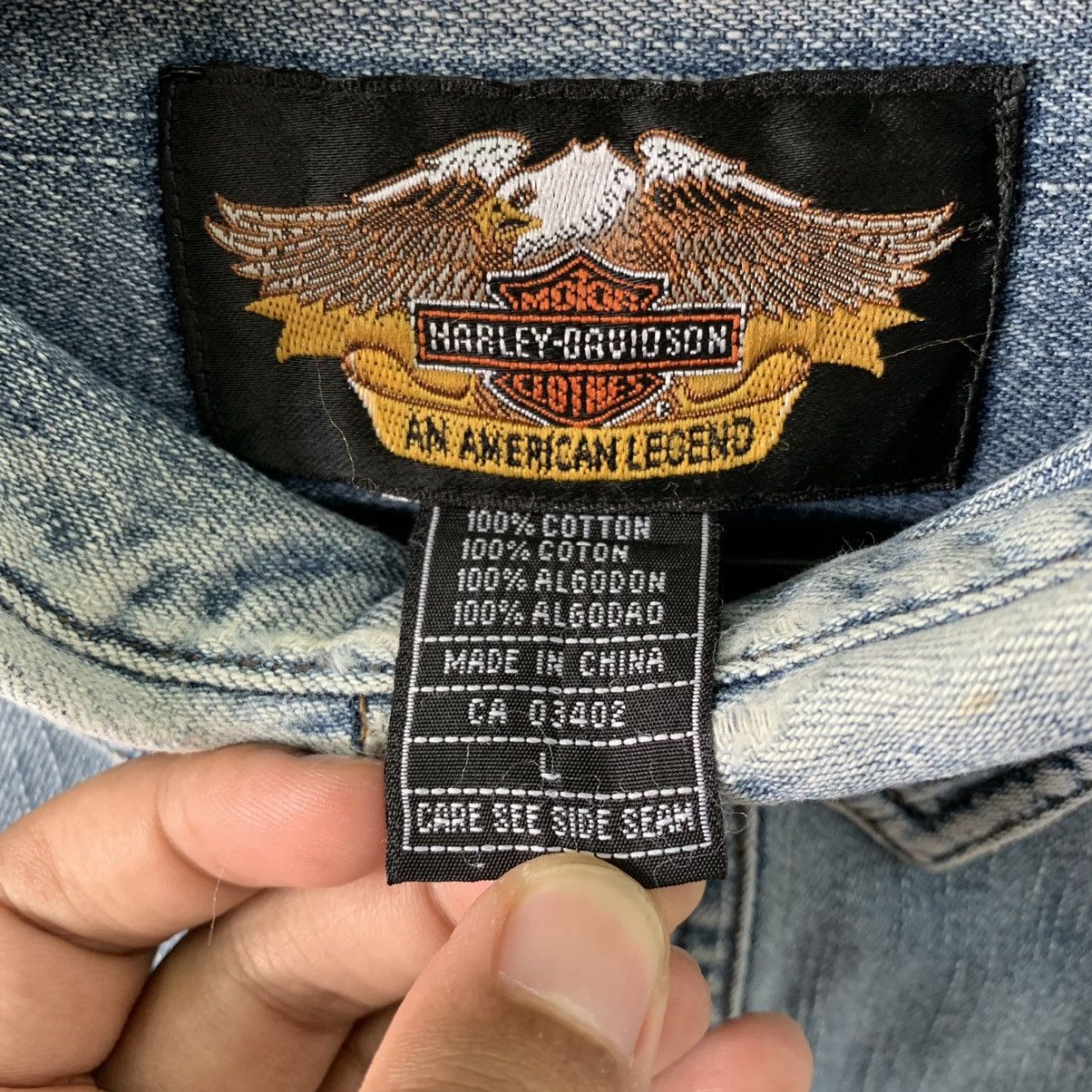 Harley Davidson Vintage Harley Davidson Denim Shirts Size US L / EU 52-54 / 3 - 4 Thumbnail