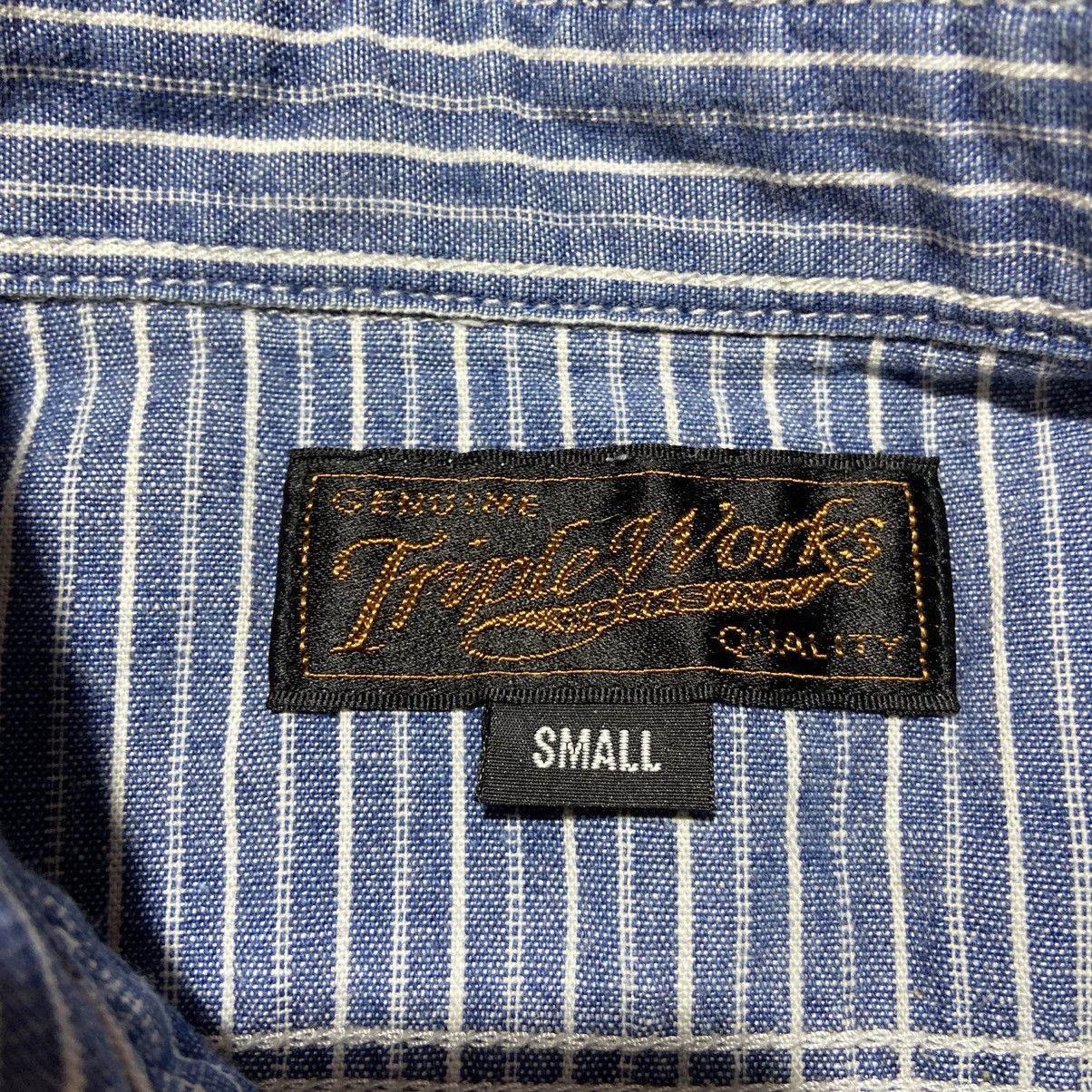 Japanese Brand Vintage Triple Works Stripe Shirt Made in Japan 🇯🇵 Size US S / EU 44-46 / 1 - 7 Thumbnail