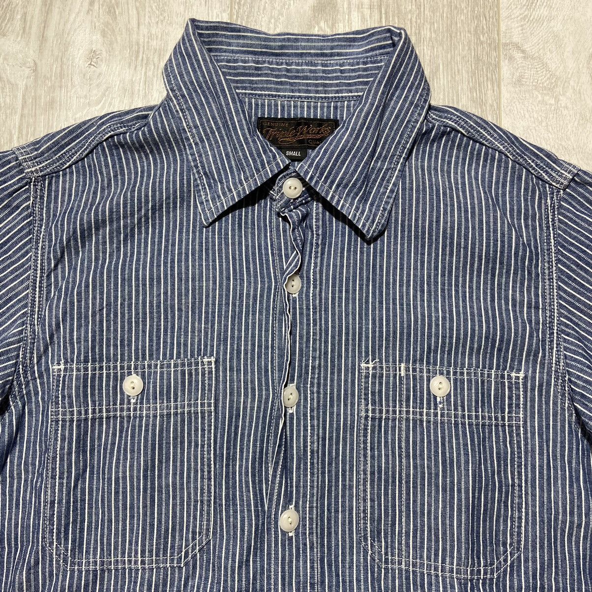 Japanese Brand Vintage Triple Works Stripe Shirt Made in Japan 🇯🇵 Size US S / EU 44-46 / 1 - 2 Thumbnail