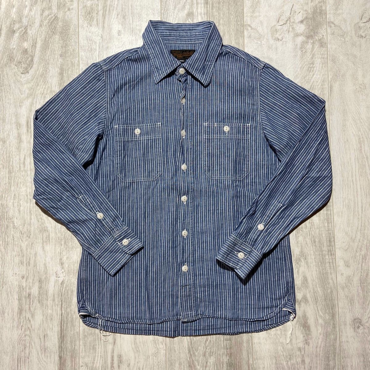 Japanese Brand Vintage Triple Works Stripe Shirt Made in Japan 🇯🇵 Size US S / EU 44-46 / 1 - 1 Thumbnail