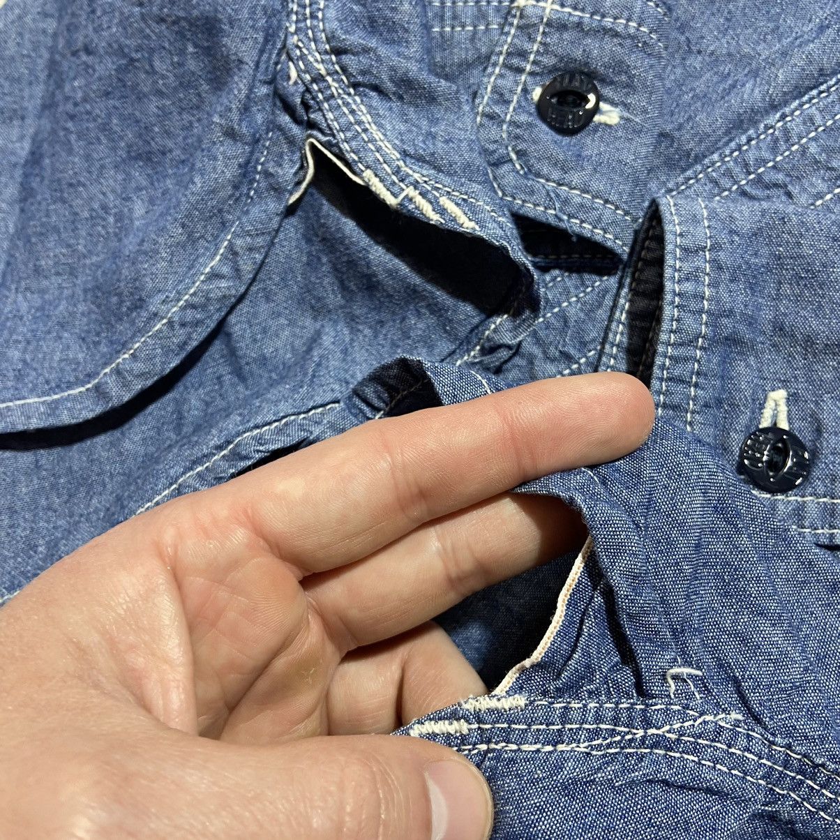 Japanese Brand × The Flat Head × Vintage Vintage Glory Park The Flat Head Denim Shirt Made in Japan 🇯🇵 Size US S / EU 44-46 / 1 - 6 Thumbnail
