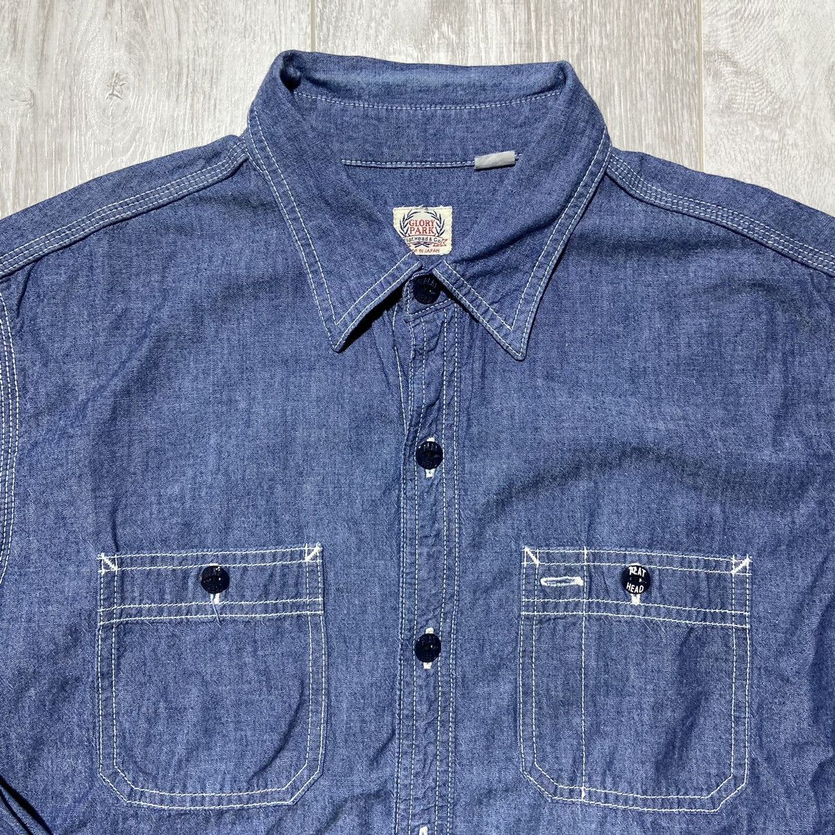 Japanese Brand × The Flat Head × Vintage Vintage Glory Park The Flat Head Denim Shirt Made in Japan 🇯🇵 Size US S / EU 44-46 / 1 - 2 Thumbnail