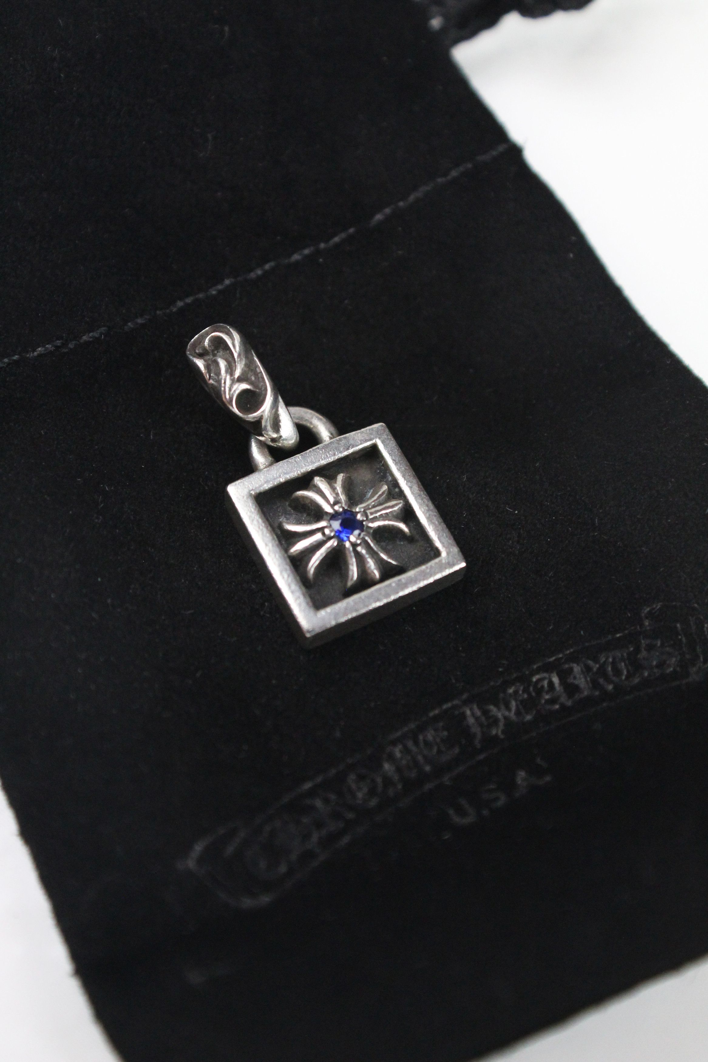 Chrome Hearts Chrome Hearts Sapphire Framed Plus Pendant | Grailed
