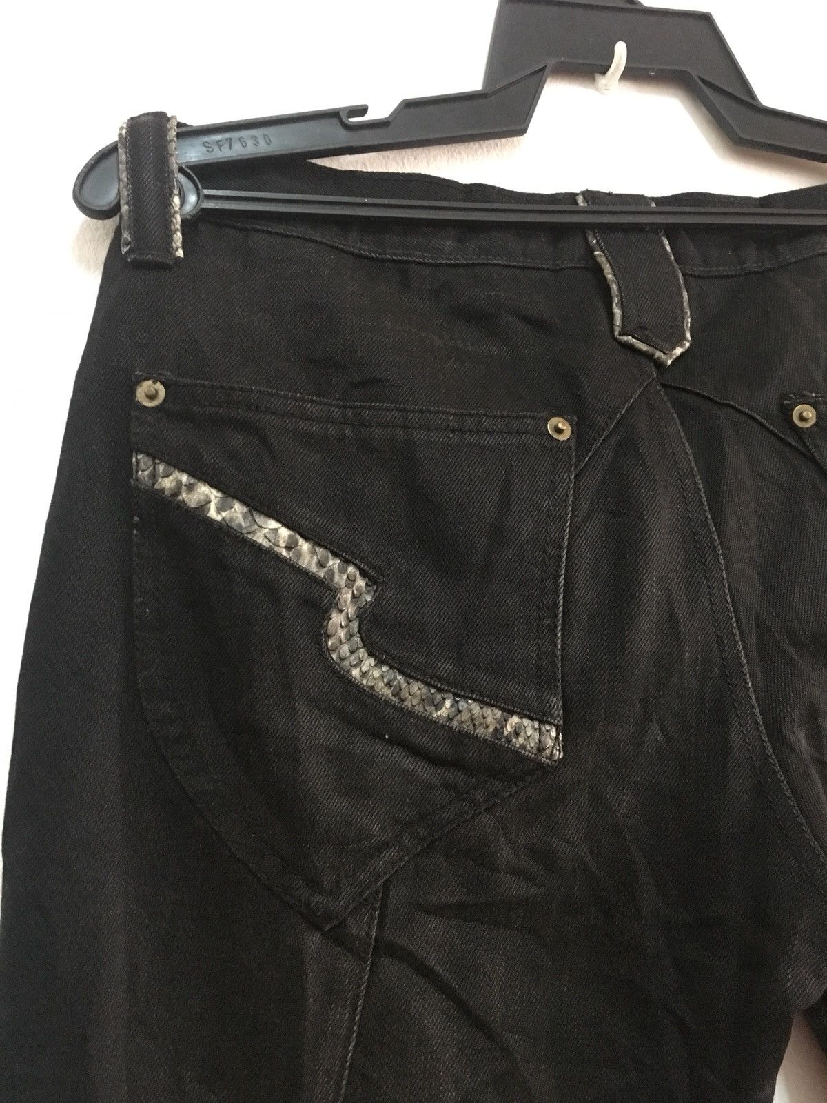 Designer Semantic Design Denim Jeans Snake Skin Design Size US 33 - 9 Thumbnail