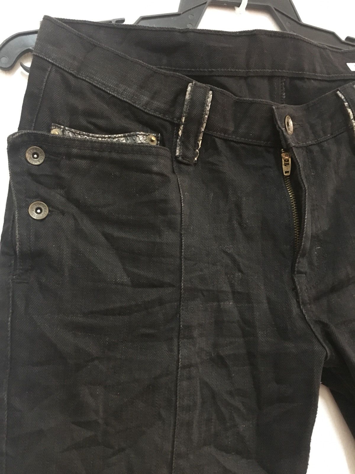 Designer Semantic Design Denim Jeans Snake Skin Design Size US 33 - 4 Thumbnail