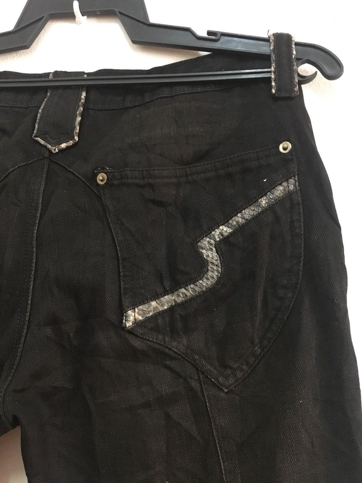 Designer Semantic Design Denim Jeans Snake Skin Design Size US 33 - 8 Thumbnail