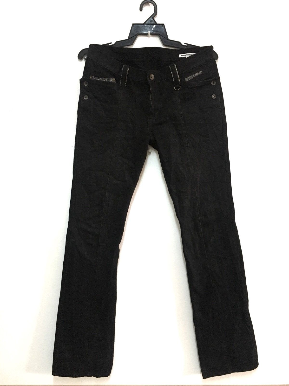 Designer Semantic Design Denim Jeans Snake Skin Design Size US 33 - 2 Thumbnail