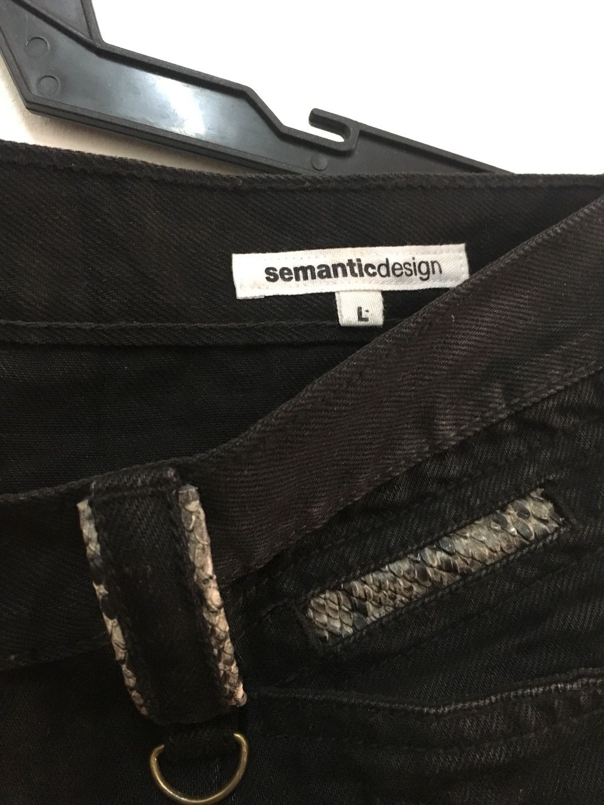 Designer Semantic Design Denim Jeans Snake Skin Design Size US 33 - 7 Thumbnail