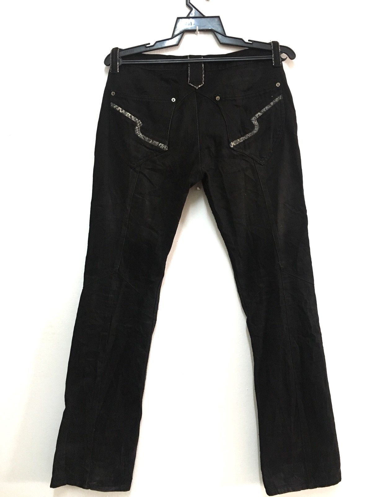 Designer Semantic Design Denim Jeans Snake Skin Design Size US 33 - 1 Thumbnail