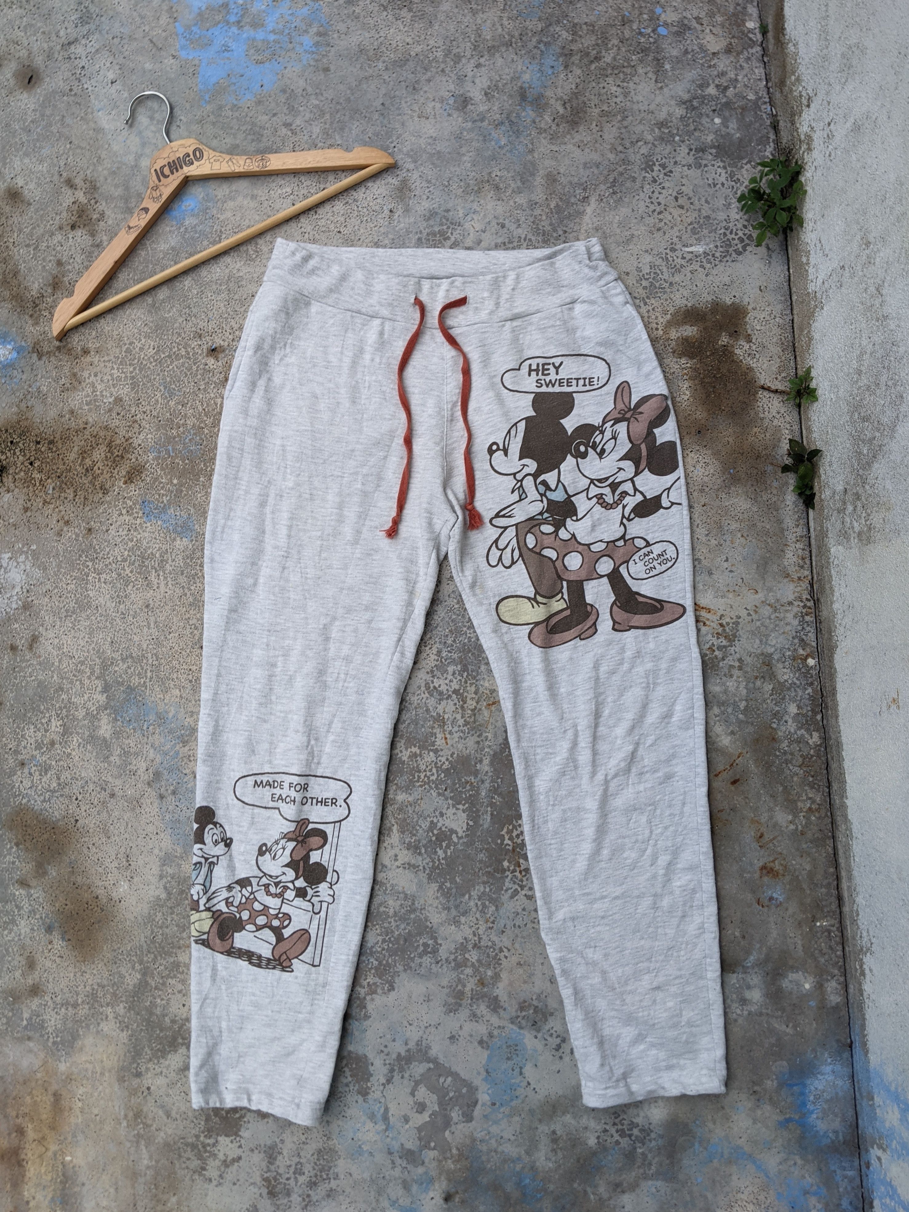 image of Disney x Mickey Mouse Jogger Pants / Sweatpants in Grey, Men's (Size 30)