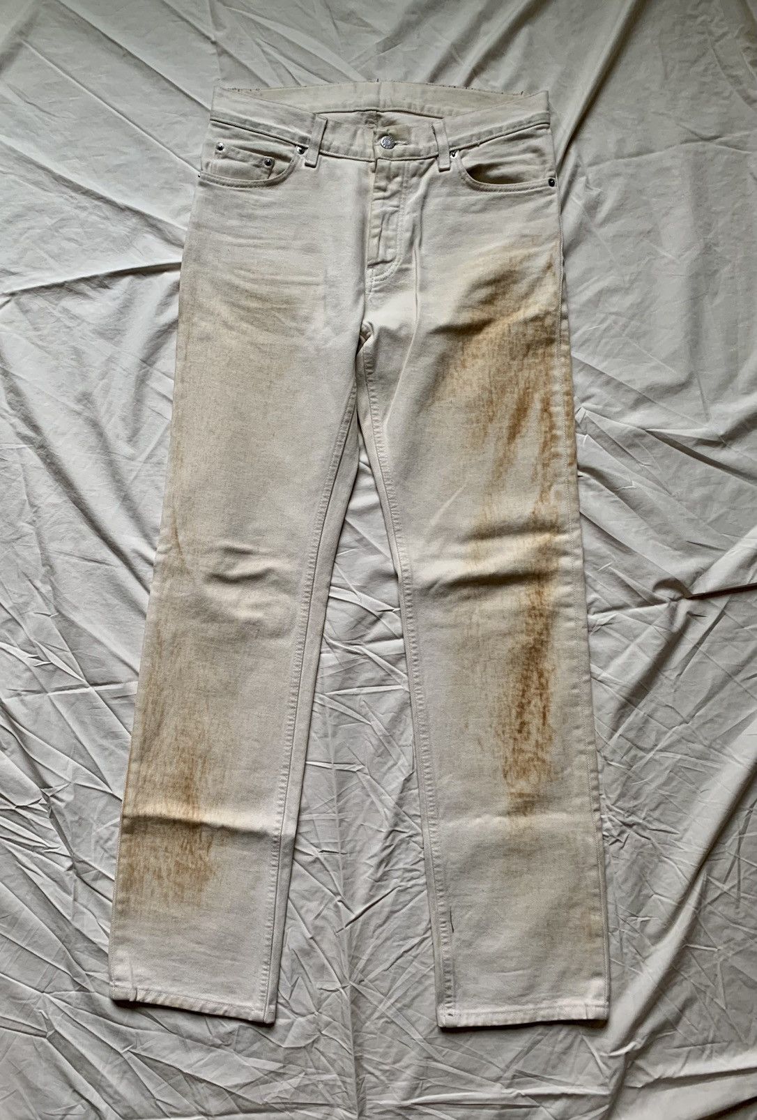 Helmut Lang AW98 Flamethrower Burned Denim | Grailed