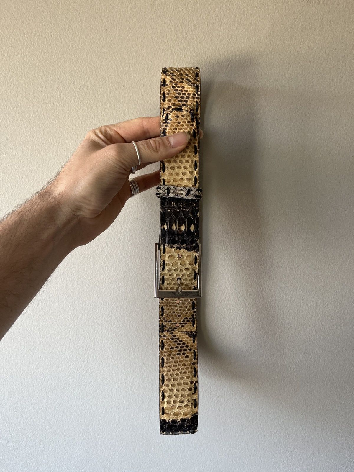 image of Vintage Made In Italy Python Skin Belt, Men's