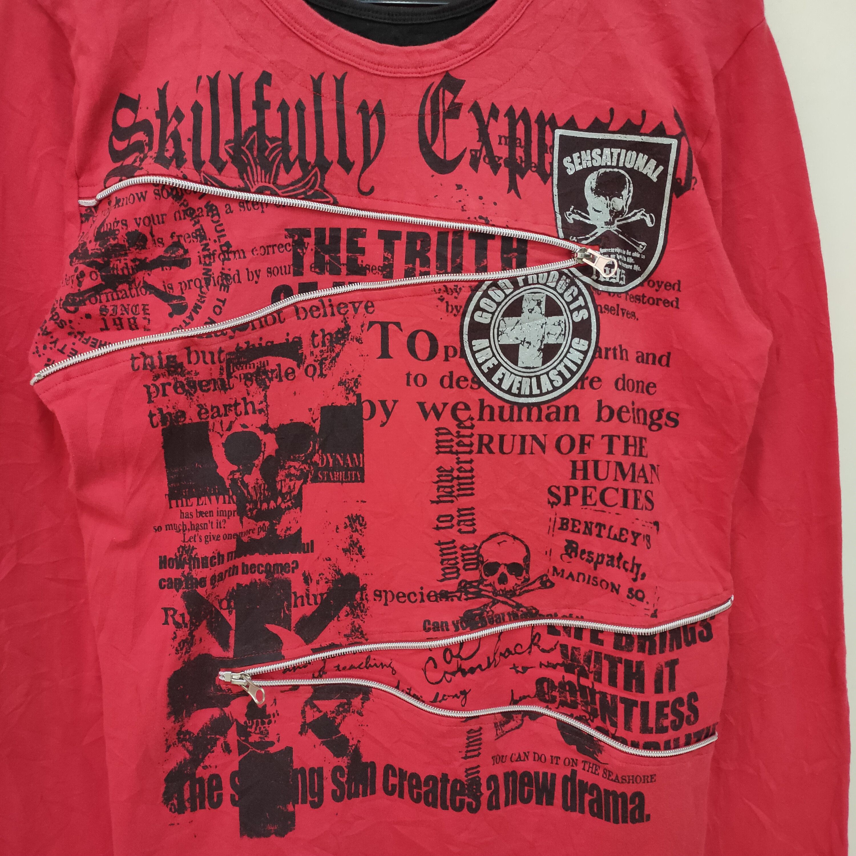 Seditionaries collins punk long sleeve shirts zipper punk style design Size US M / EU 48-50 / 2 - 3 Thumbnail