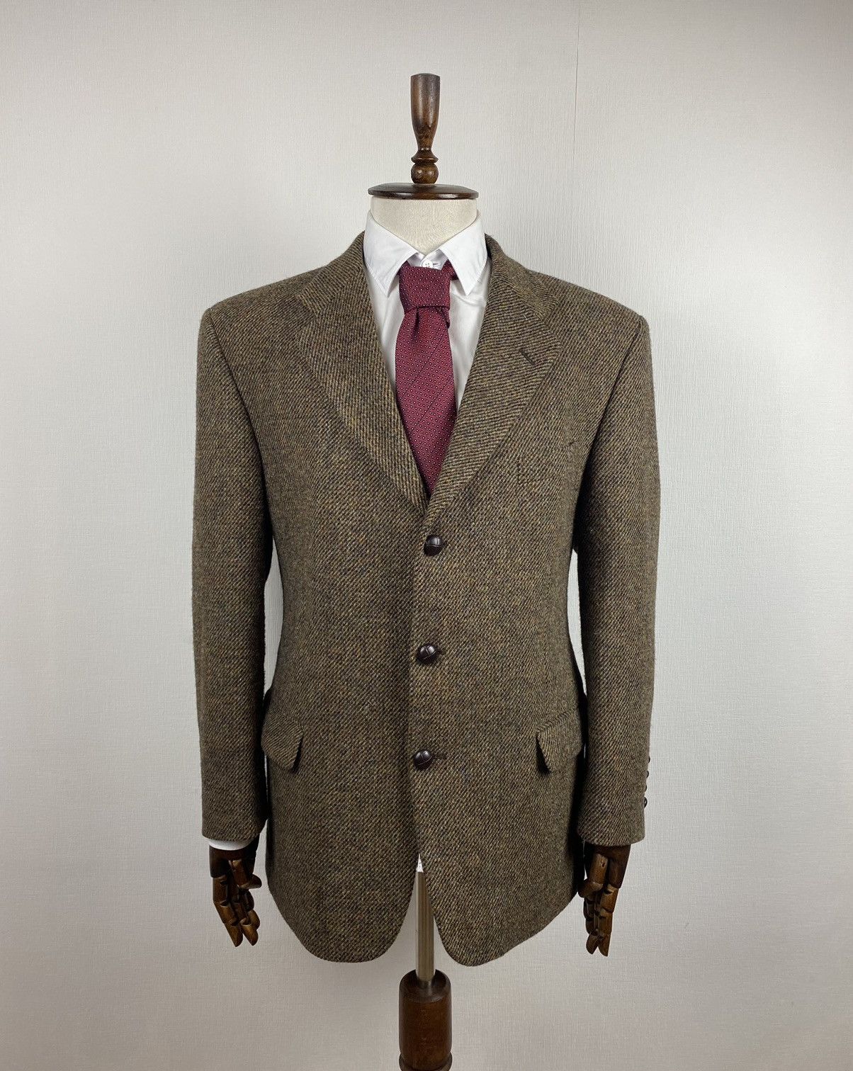 Harris Tweed Mens Marc Spencer Harris Tweed Wool Blazer Coat size 112cm ...