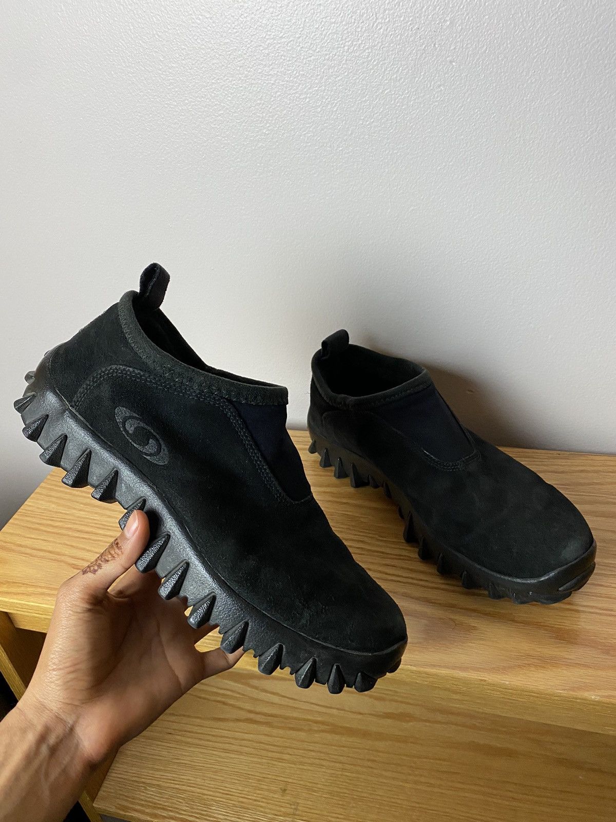 image of Salomon Snow Cross Slip On Moc Clog Miles 2000S Vintage Shoes in Black, Men's (Size 9)