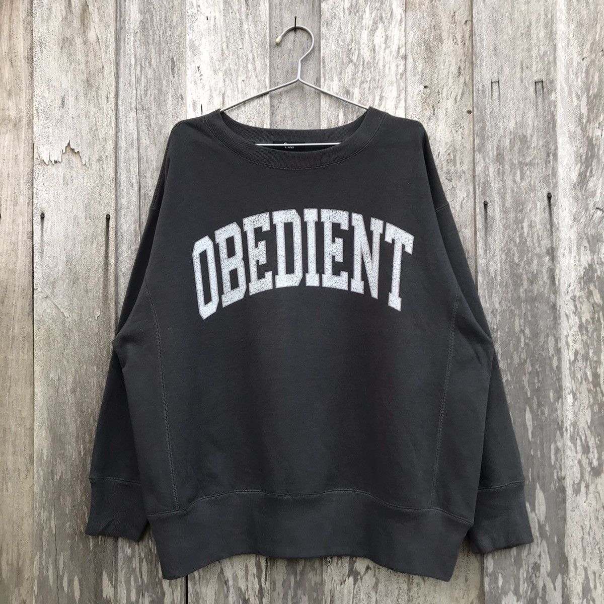 Vintage Smile Land OBEDIENT Spell Out Crewneck Sweatshirt