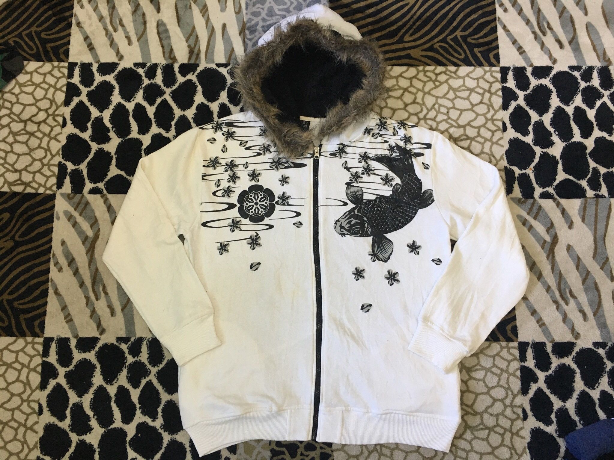 Bullet Noise Hoodie Sukajan Koi Fish Sweater Zipper