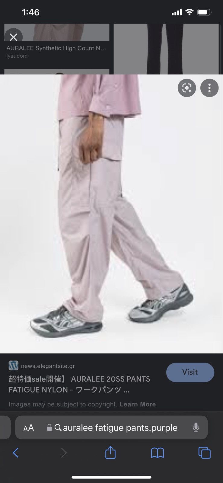 Auralee Auralee HIGH COUNT LIGHT NYLON FATIGUE PANTS/Light Purple | Grailed