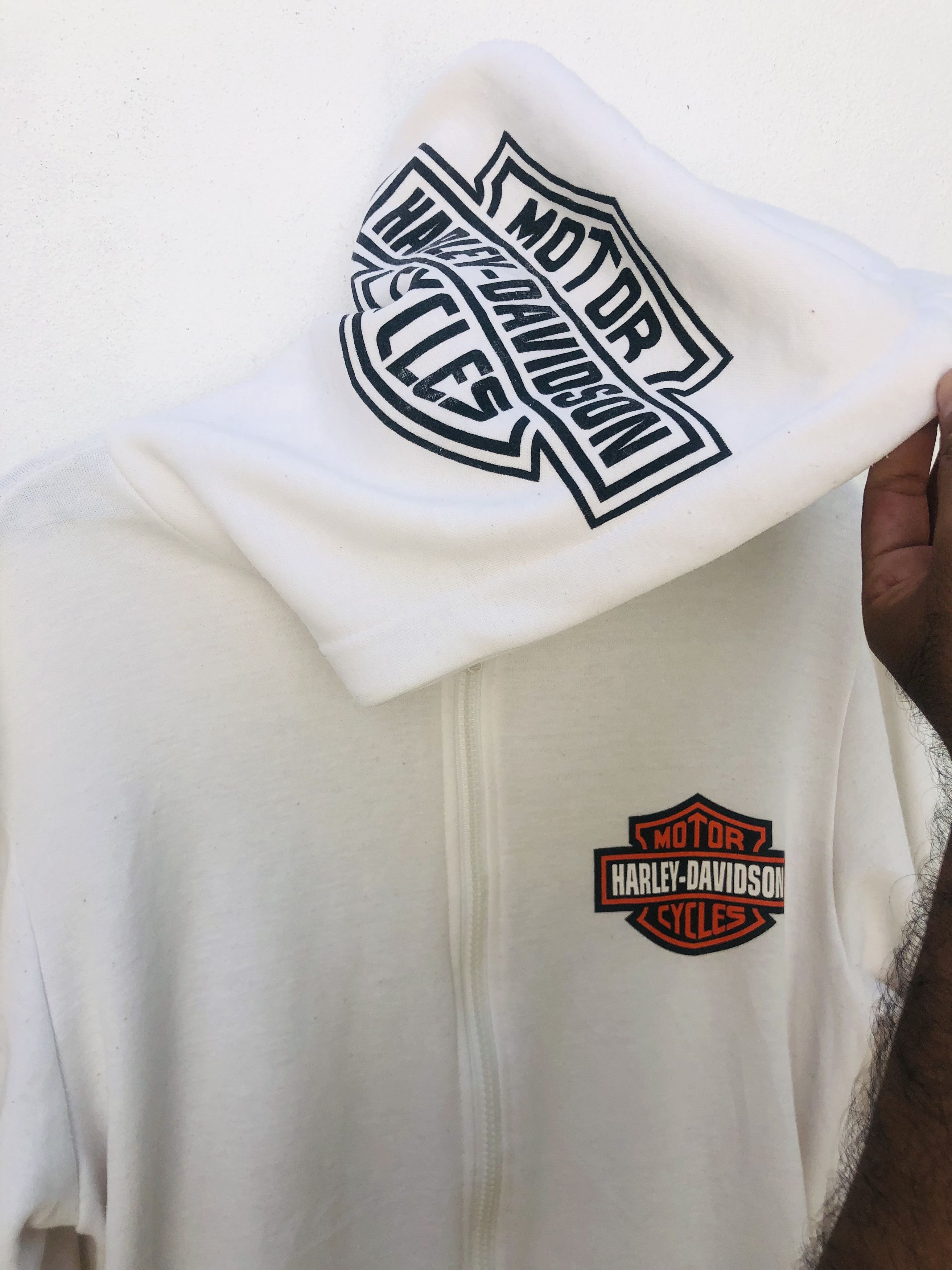 Japanese Brand × Vintage Vintage Harley Big Logo Motorcycle White Hoodie Size US M / EU 48-50 / 2 - 6 Thumbnail