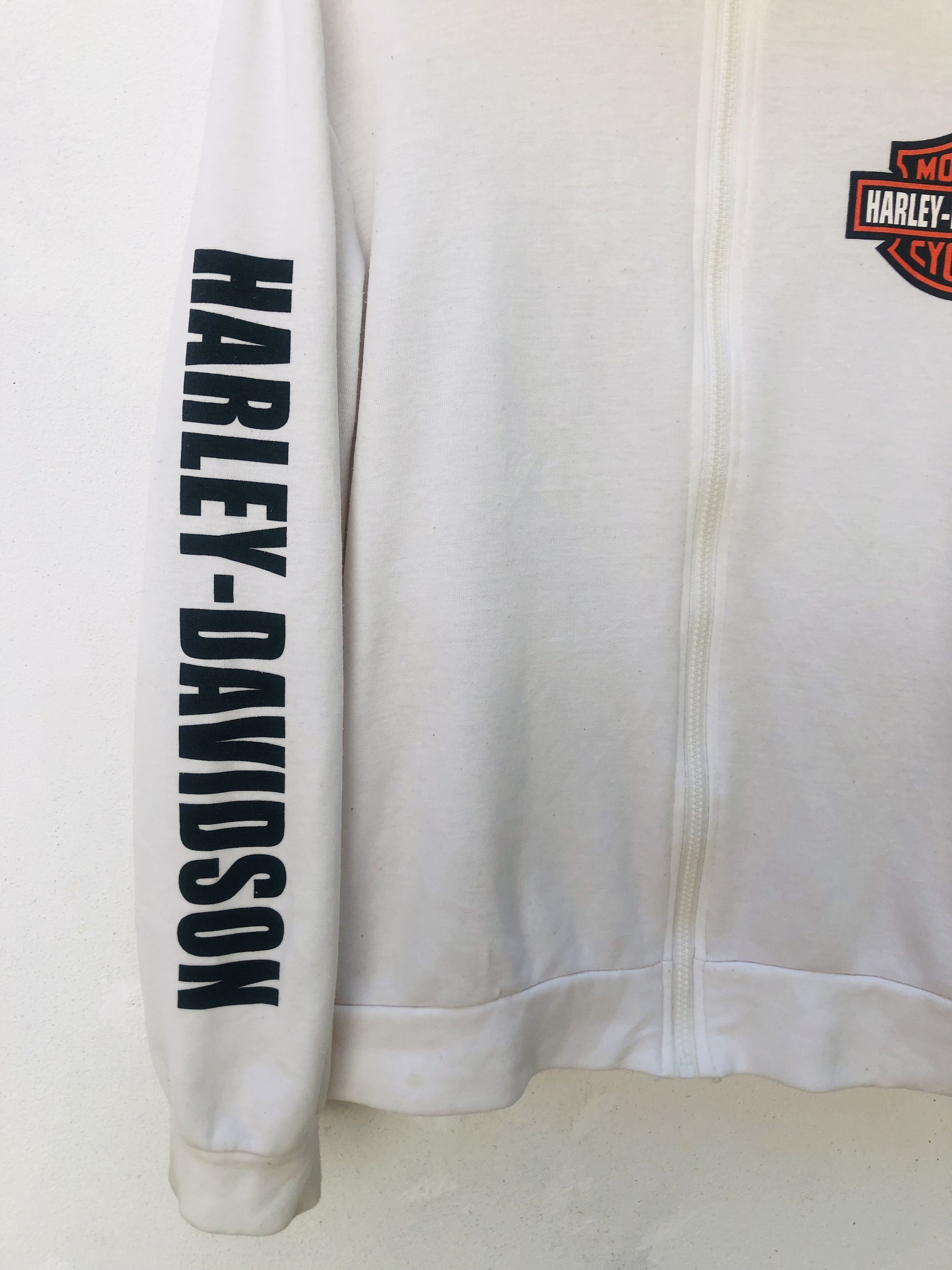 Japanese Brand × Vintage Vintage Harley Big Logo Motorcycle White Hoodie Size US M / EU 48-50 / 2 - 5 Thumbnail