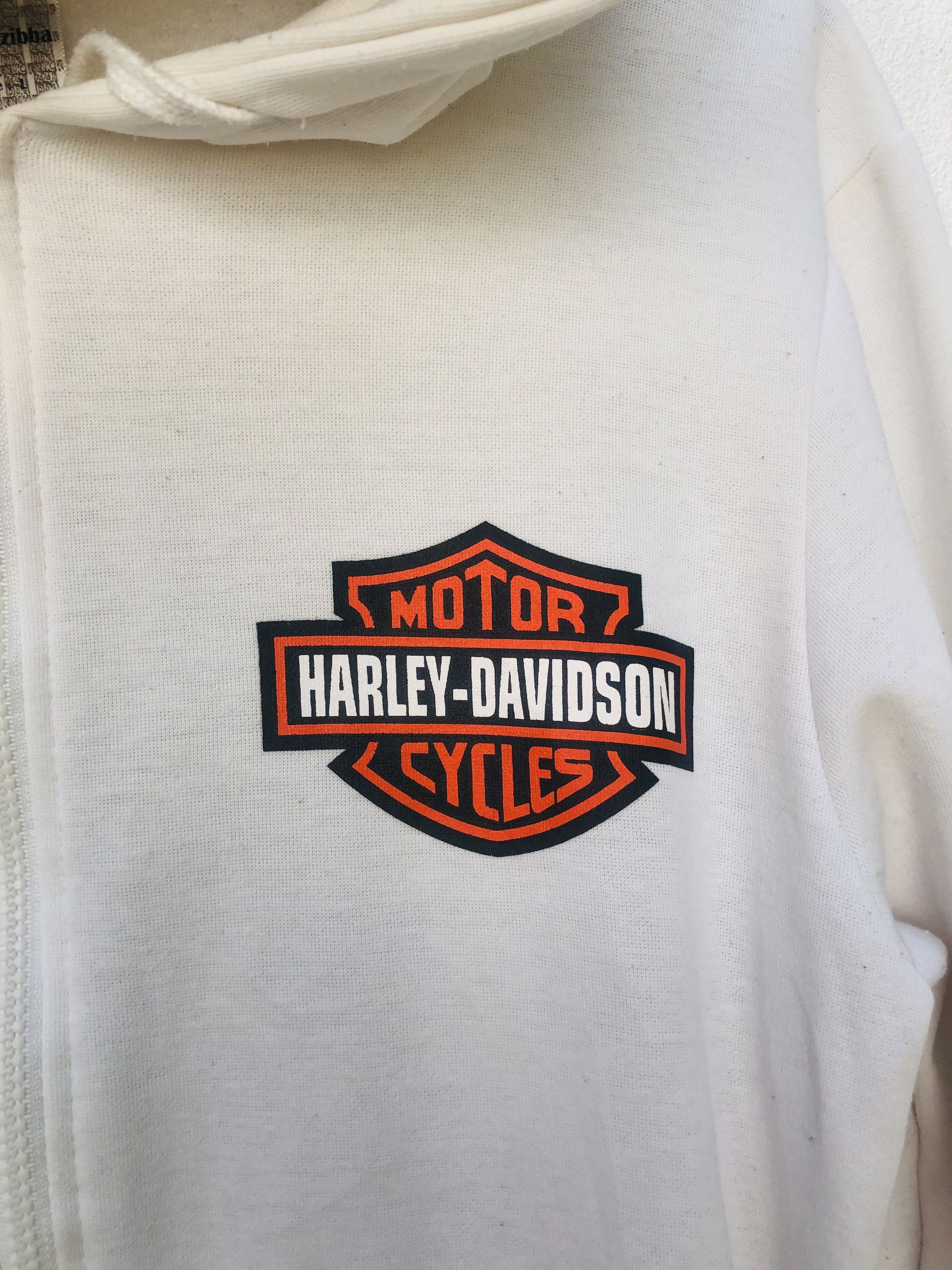 Japanese Brand × Vintage Vintage Harley Big Logo Motorcycle White Hoodie Size US M / EU 48-50 / 2 - 7 Thumbnail