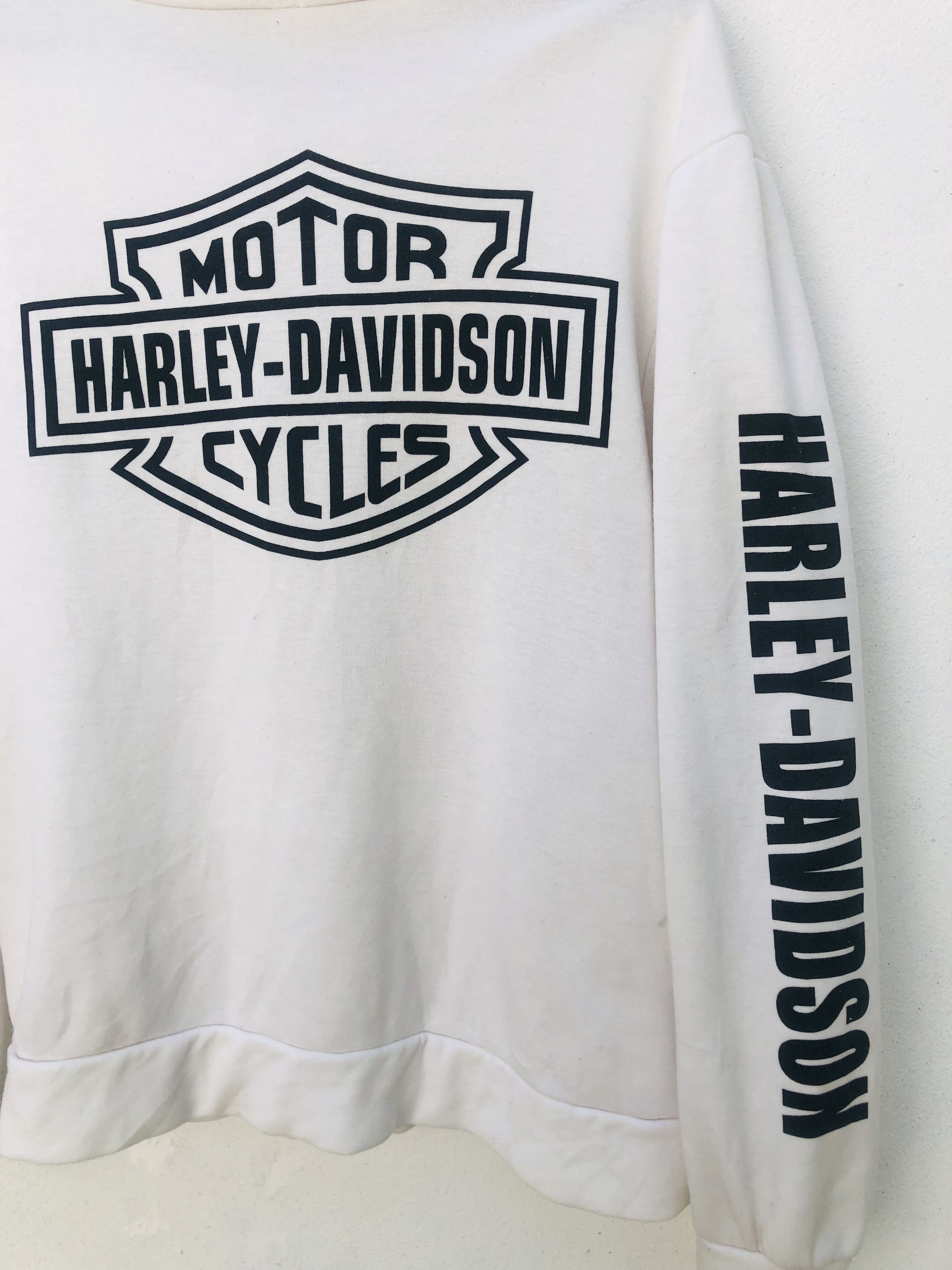 Japanese Brand × Vintage Vintage Harley Big Logo Motorcycle White Hoodie Size US M / EU 48-50 / 2 - 4 Thumbnail