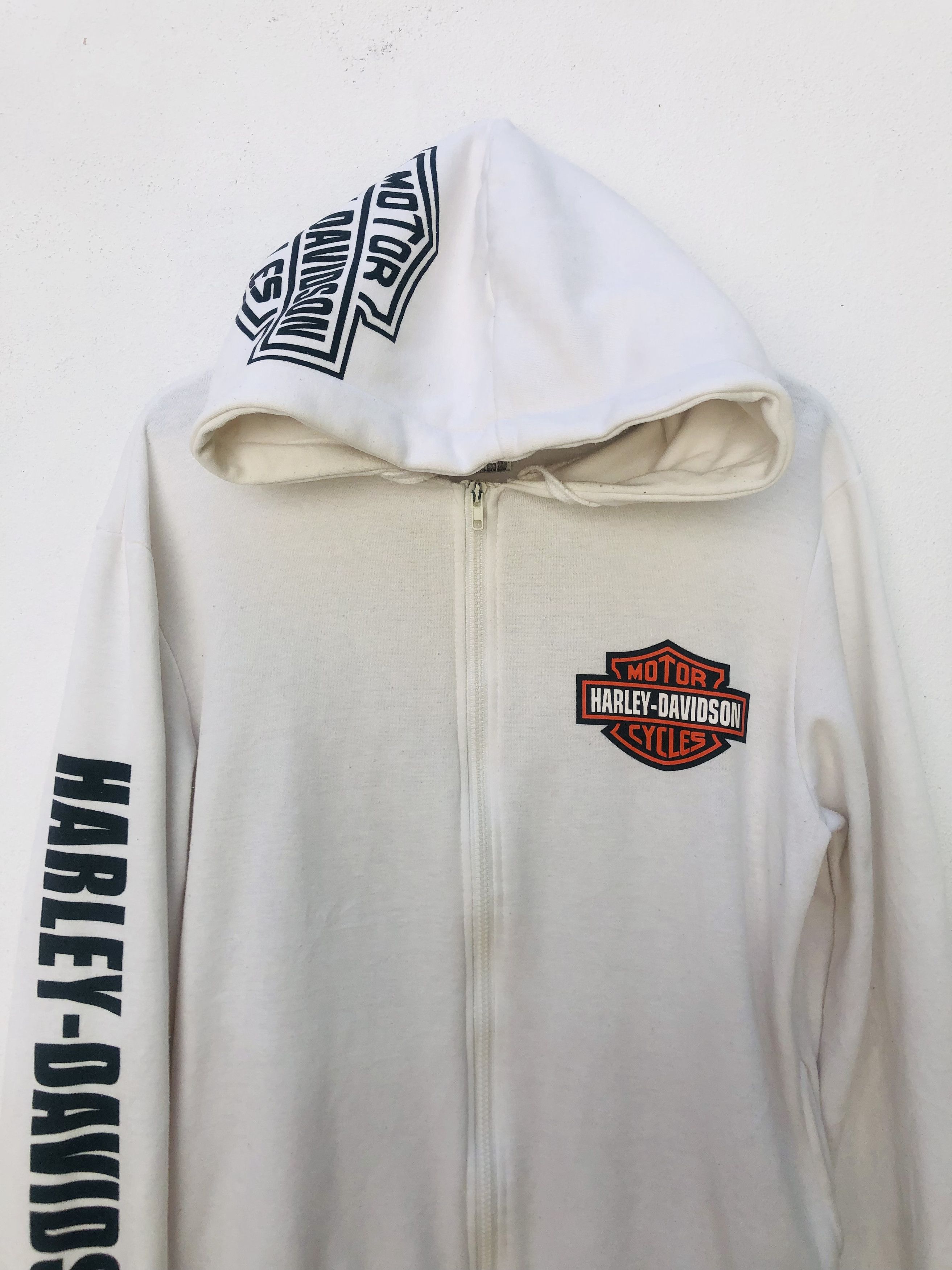 Japanese Brand × Vintage Vintage Harley Big Logo Motorcycle White Hoodie Size US M / EU 48-50 / 2 - 3 Thumbnail