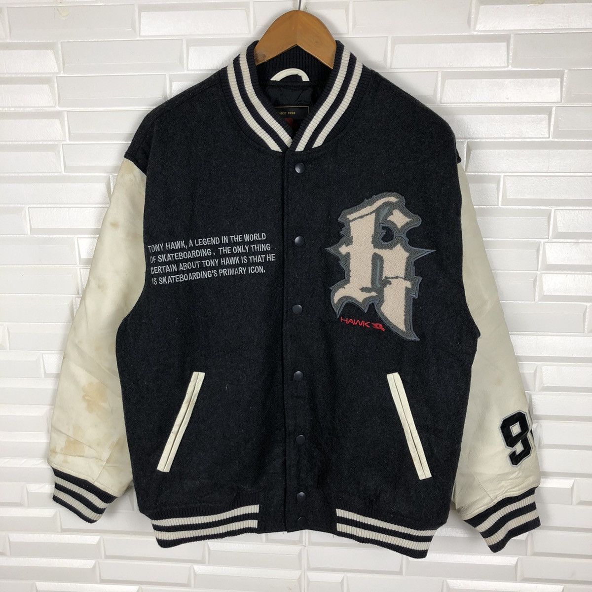 Tony Hawk × Vintage TONY HAWK SKATEBOARDING VARSITY JACKET Size US M / EU 48-50 / 2 - 2 Thumbnail