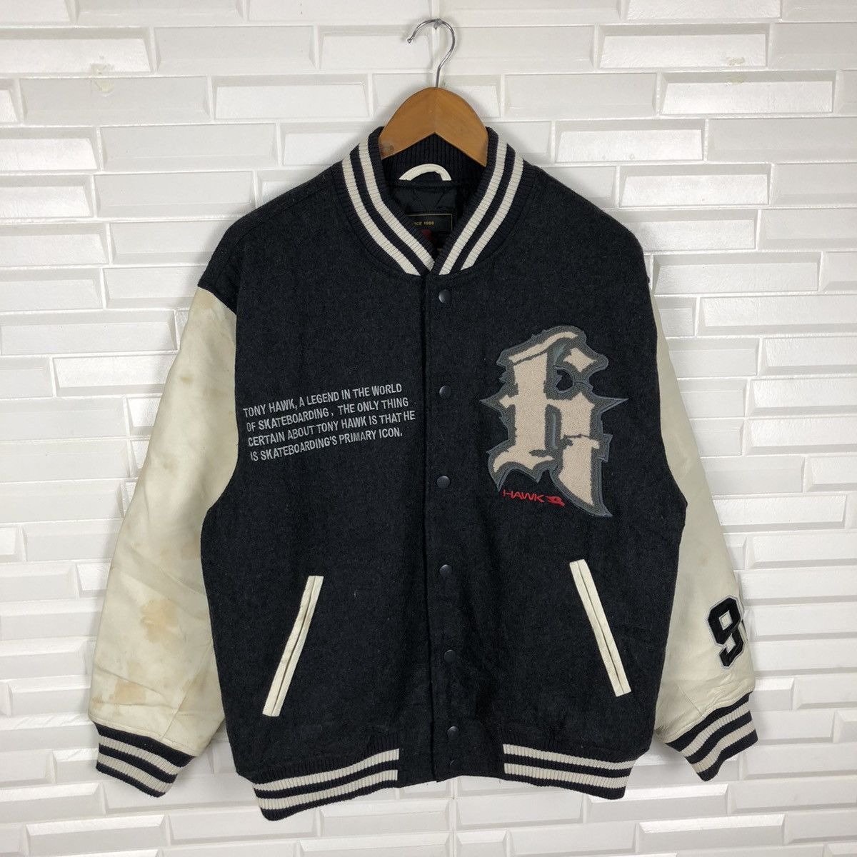 Tony Hawk × Vintage TONY HAWK SKATEBOARDING VARSITY JACKET Size US M / EU 48-50 / 2 - 4 Thumbnail